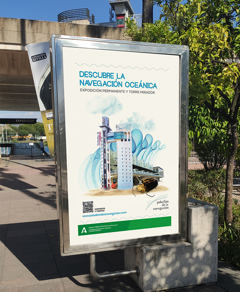 Mupi cartel pabellón de la navegación